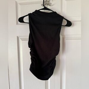 SHEIN Black Ribbed Mock Neck Sleeveless Tank